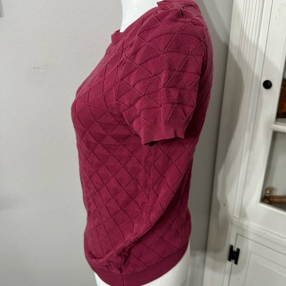 Modcloth Maroon Boxy Ribbed T-Shirt - Picture 2 of 6